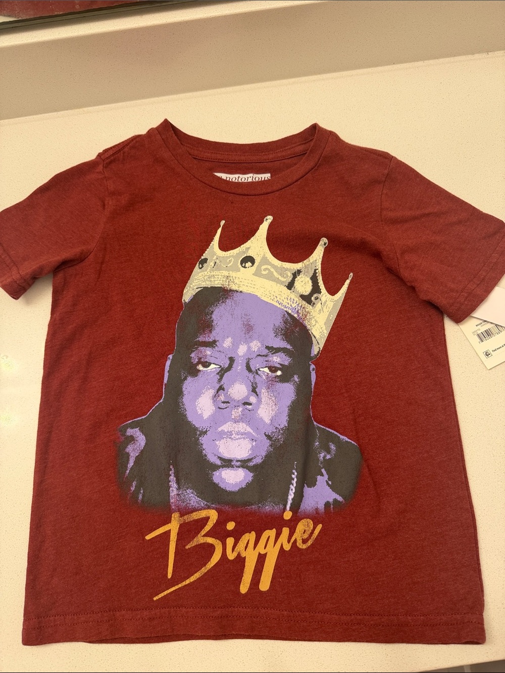 Kids Graphic Tee in Burgundy with Crown Portrait